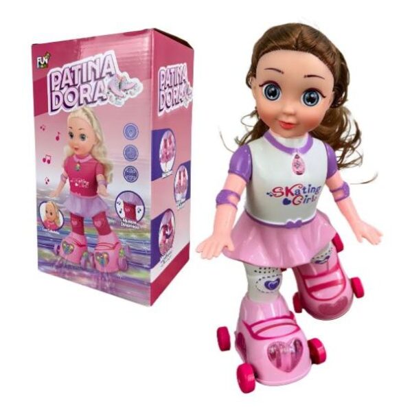 Boneca patinadora que canta e dança